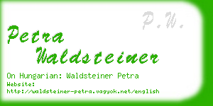 petra waldsteiner business card